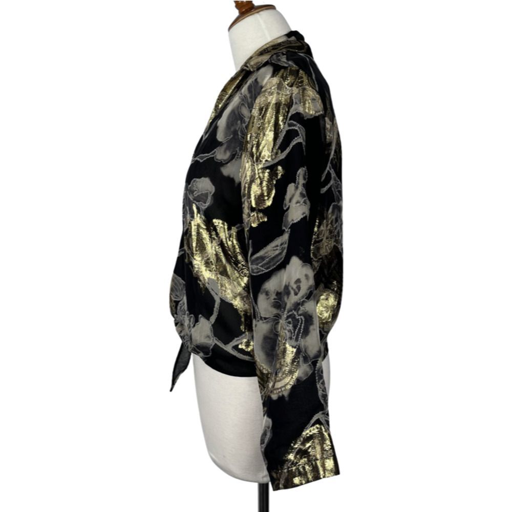 Chico's Silk Goldie Floral Tropez Jacket Size 0 - Picture 3 of 8